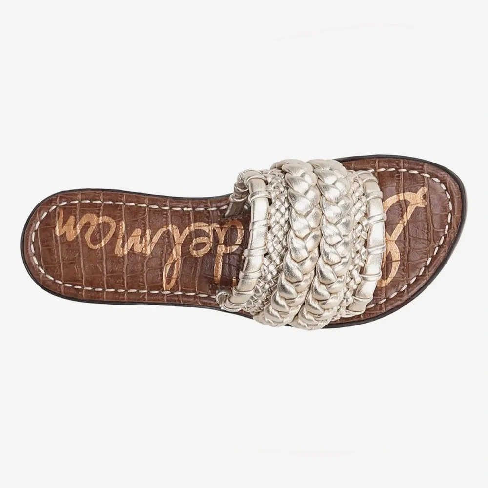 Sam Edelman Gold Giada Braided Sandal NIB Women’s Size 7.5 - Picture 2 of 10